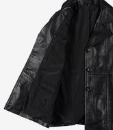 Bitonto Women's Black Leather Coat - 3/4 Length