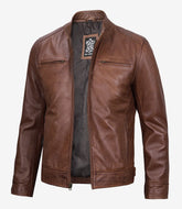 Steelcurve Ride Cognac Mens Contour Café Street Leather Jacket