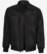 Classic Men's Bomber Jacket in Black Polyester