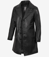 Men's Three-Quarter Lambskin Coat in Classic Black