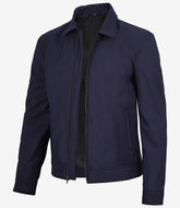 Wade Men's Lightweight Harrington Jacket in Blue