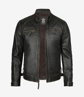 Rustline Café Racer Men's Distressed Moto Jacket