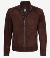 Men's Dark Brown Suede Jacket With Top-Notch Finish