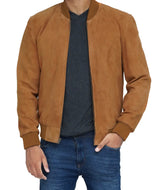 Light Brown Luxe Suede Flight Jacket