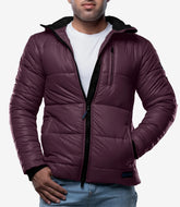 Colby Men?s Maroon Puffer Jacket with Hood