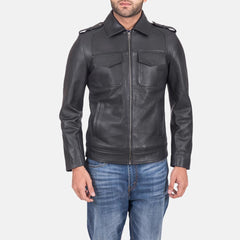 Sergeant Leather Jacket In Black