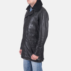 Pierce Shearling Leather Jacket In Black