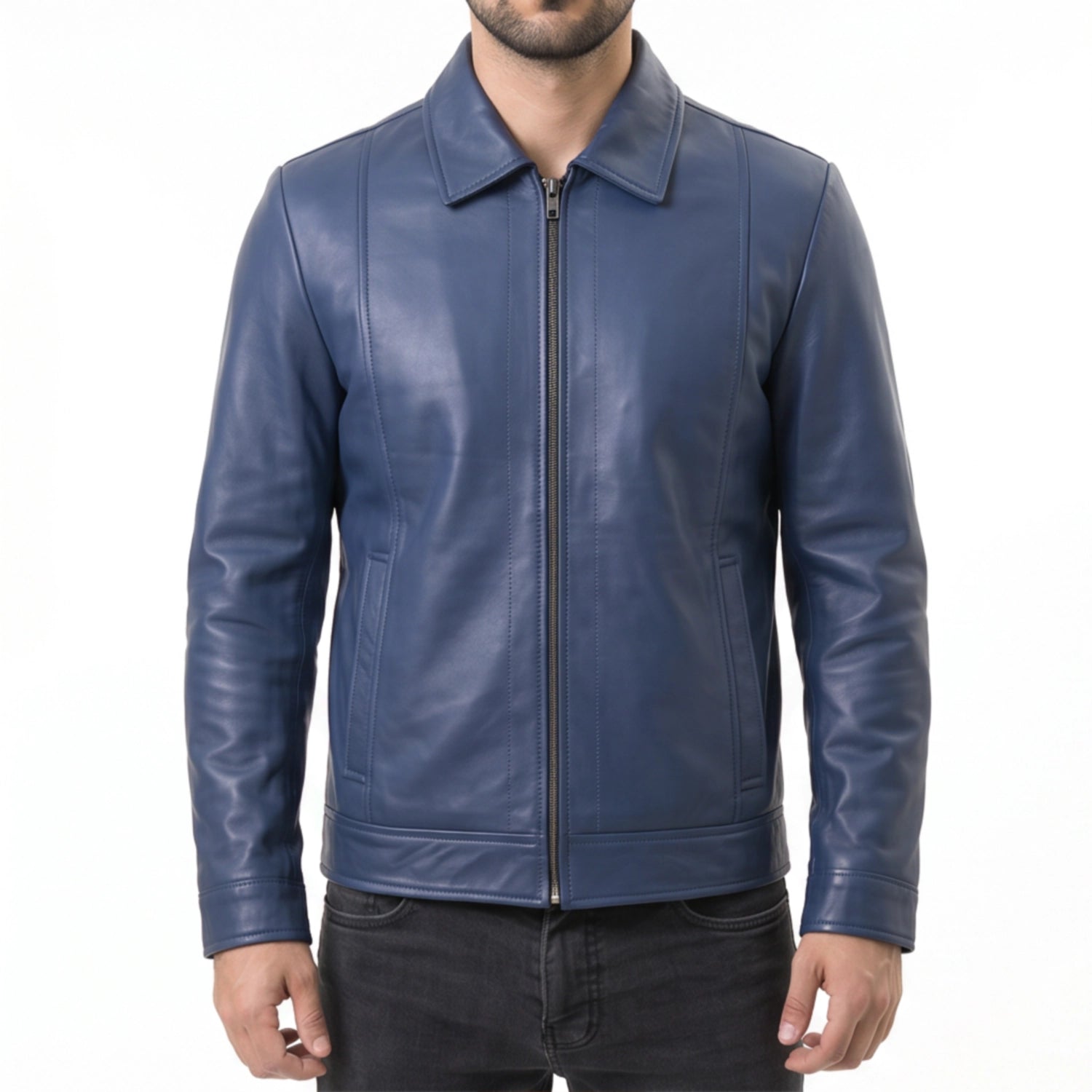 Blue Leather Jacket
