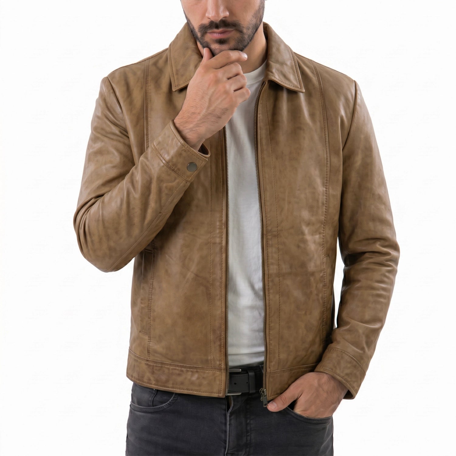 Camel Leather Jacket