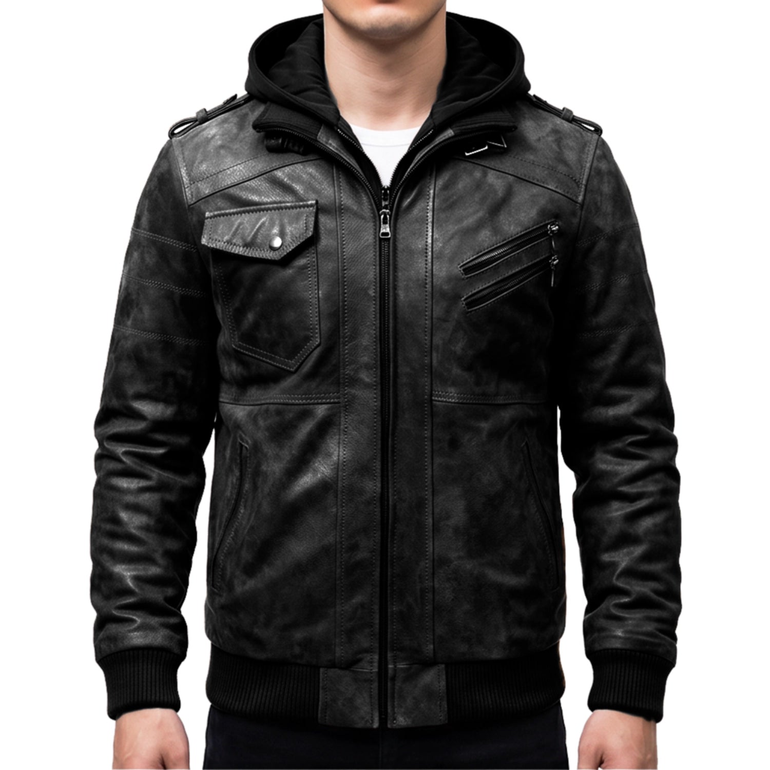 Titan Mens Black Leather