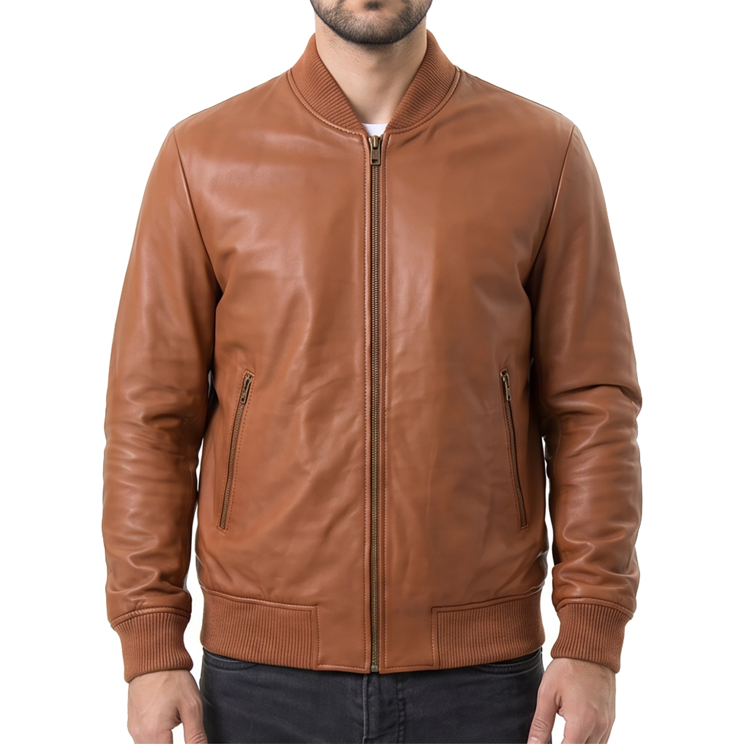 Men's brown Suede Bomber Jacket