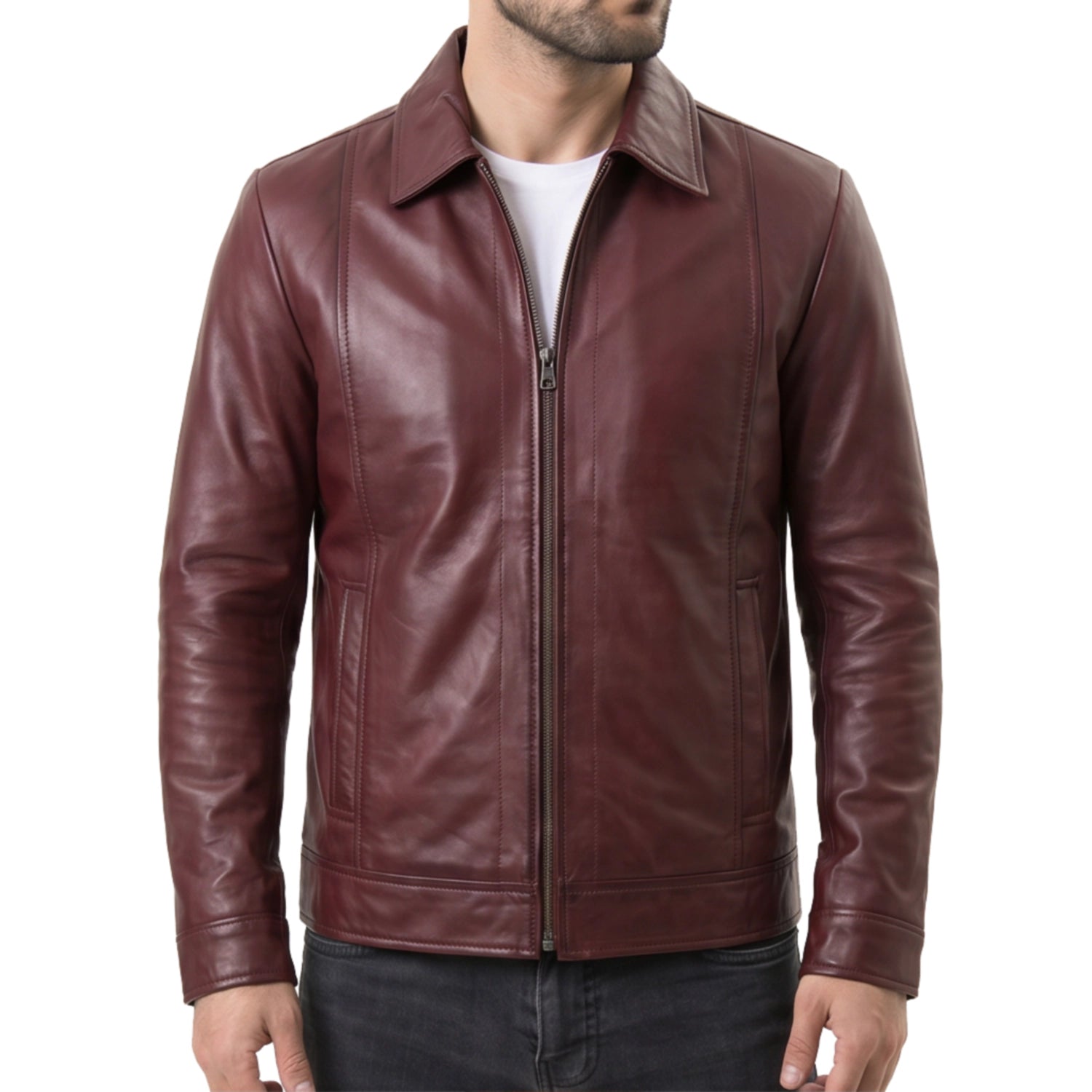 Burgundy Leather Jacket