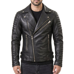 Armand Black Biker Leather Jacket