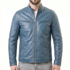 Blue Leather Jacket