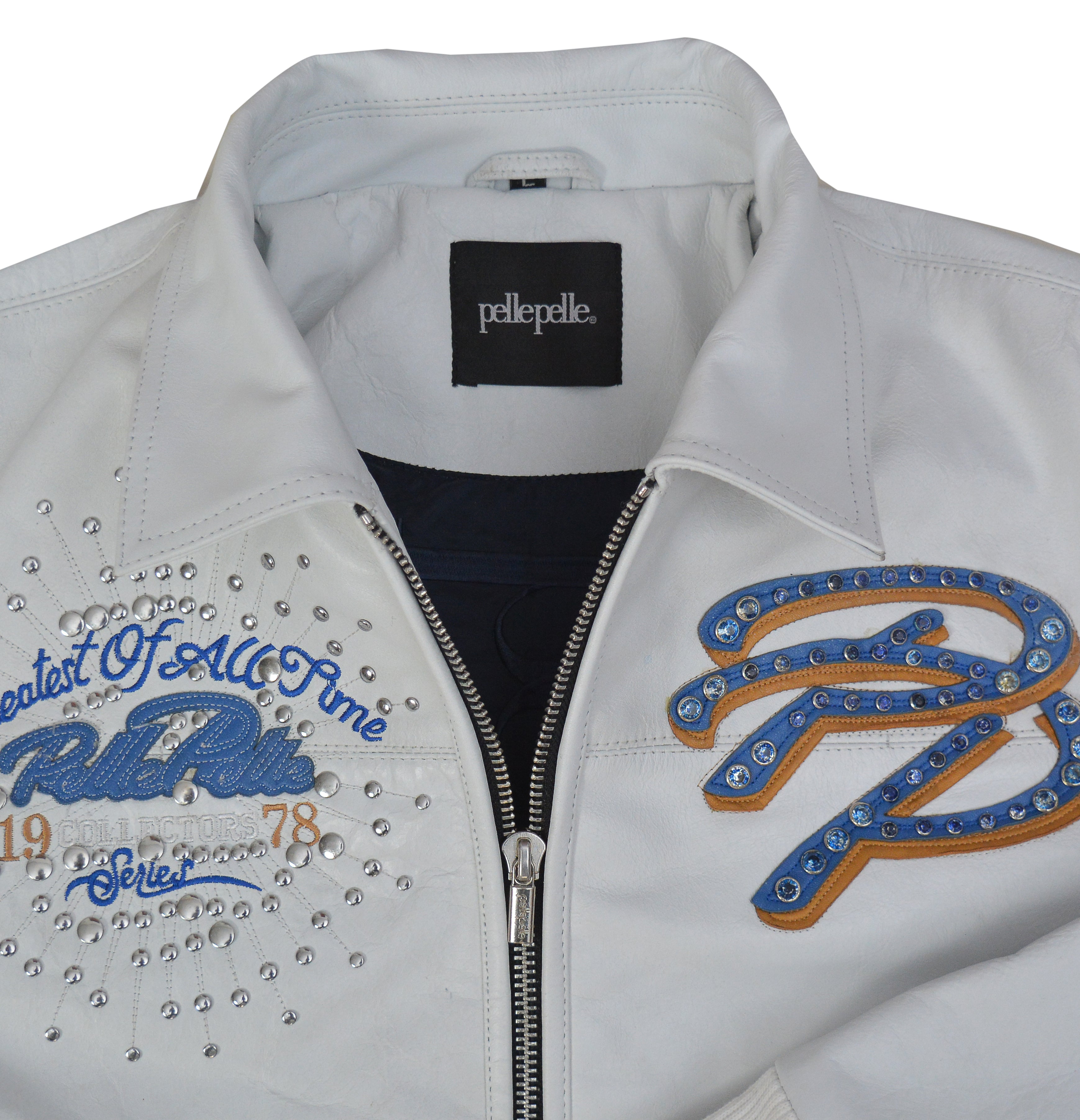 Pelle Pelle Greatest Of All Time White Real Leather Jacket