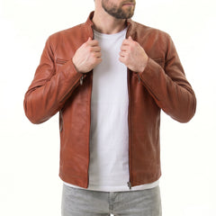 Tan - Brown Leather Jacket