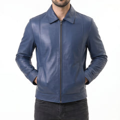 Blue Leather Jacket