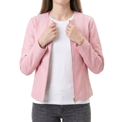 Pink leather jacket
