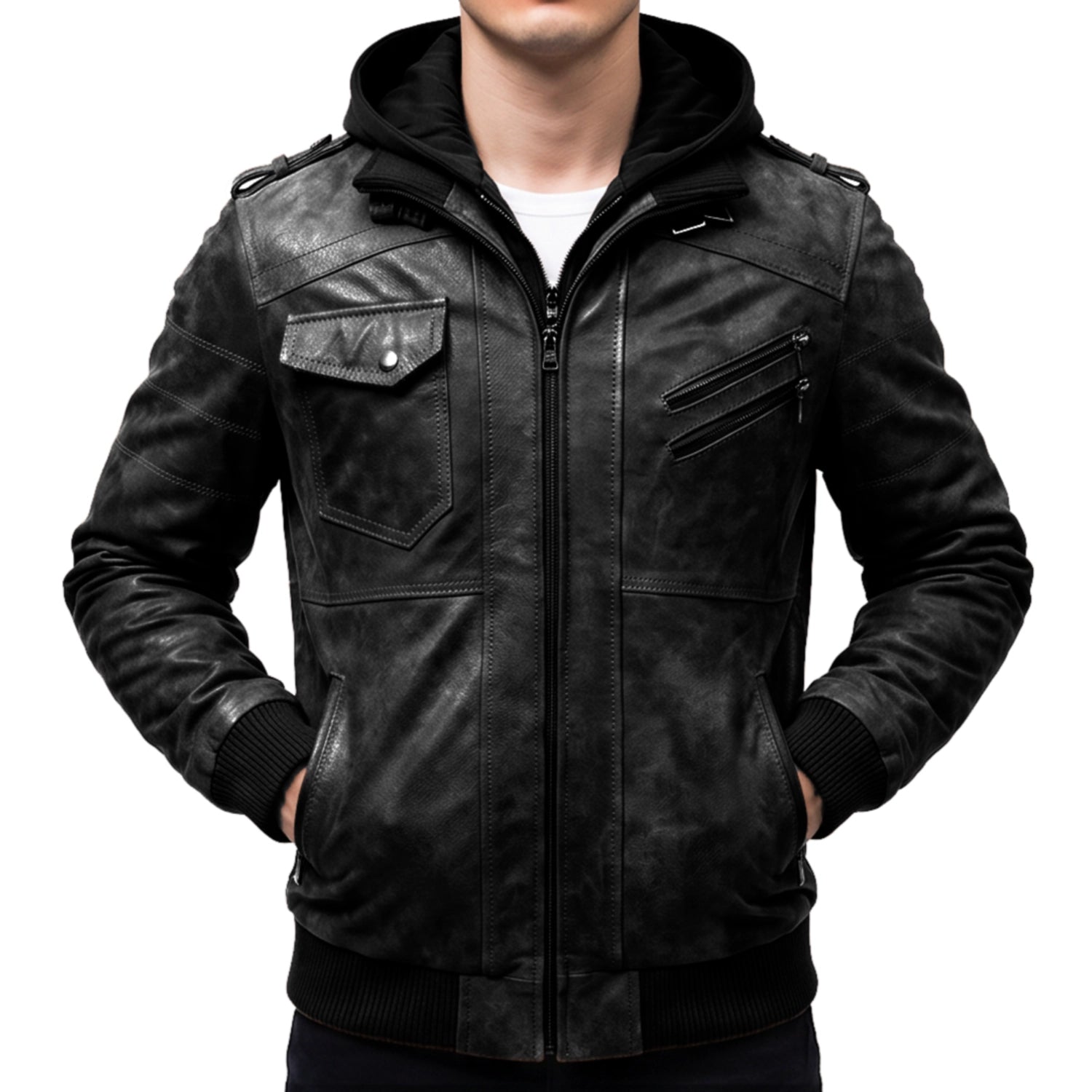 Titan Mens Black Leather