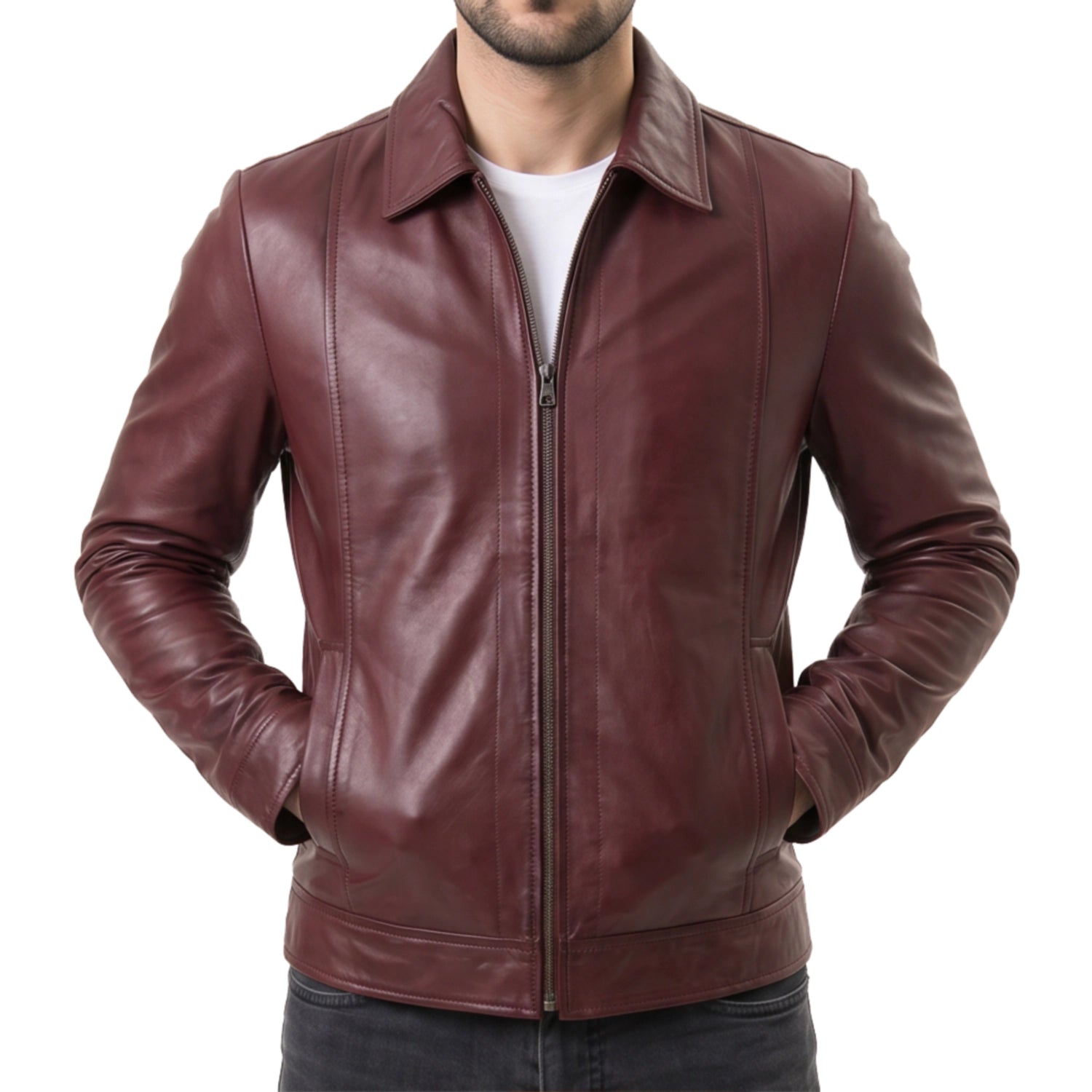 Burgundy Leather Jacket