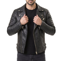 Armand Black Biker Leather Jacket