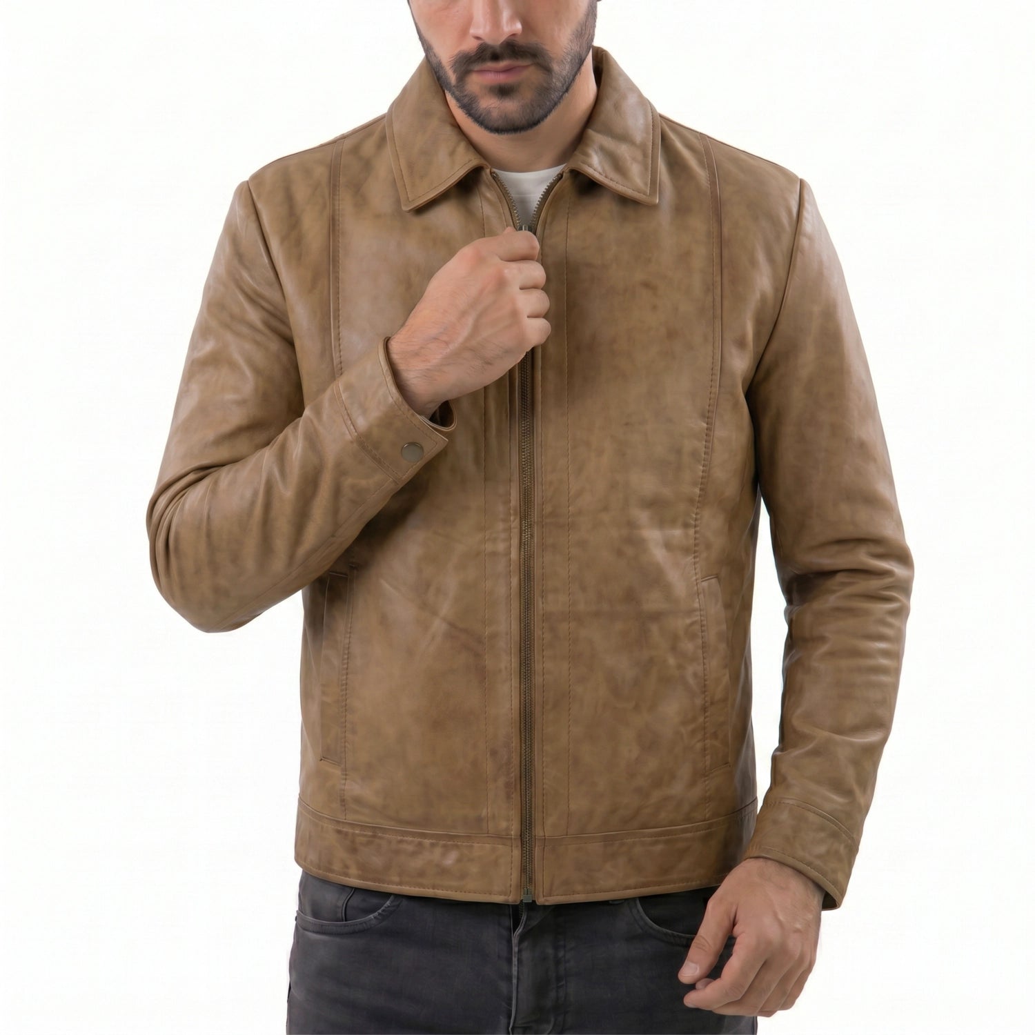 Camel Leather Jacket