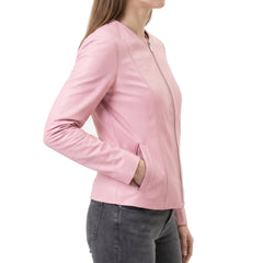 Pink leather jacket