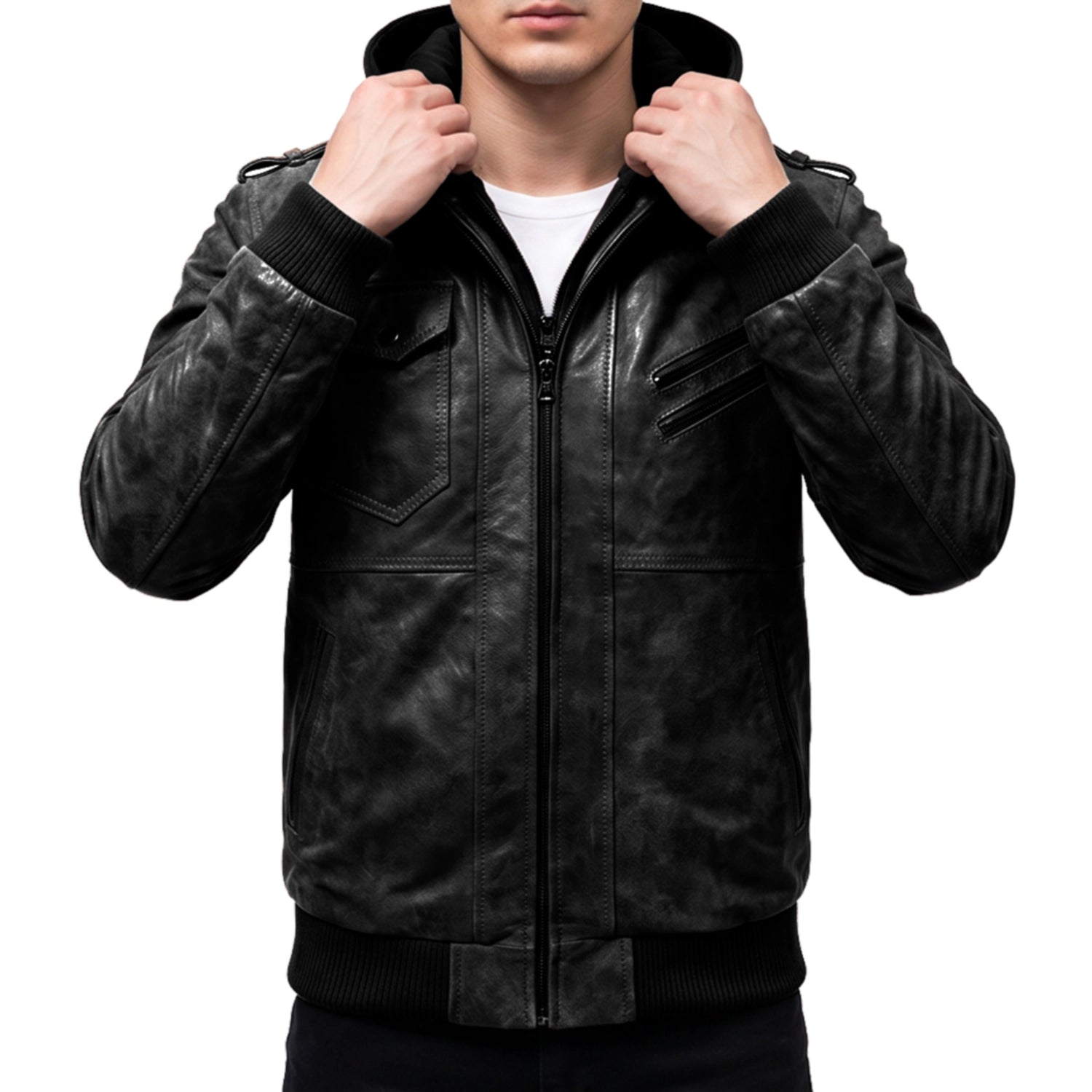 Titan Mens Black Leather
