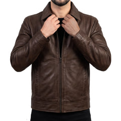 Vintage Brown Leather Jacket
