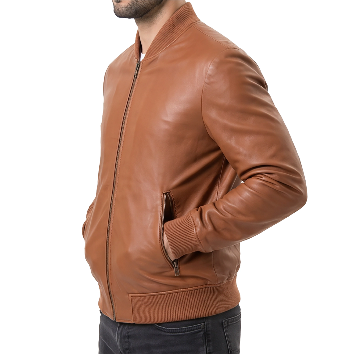 Men's brown Suede Bomber Jacket