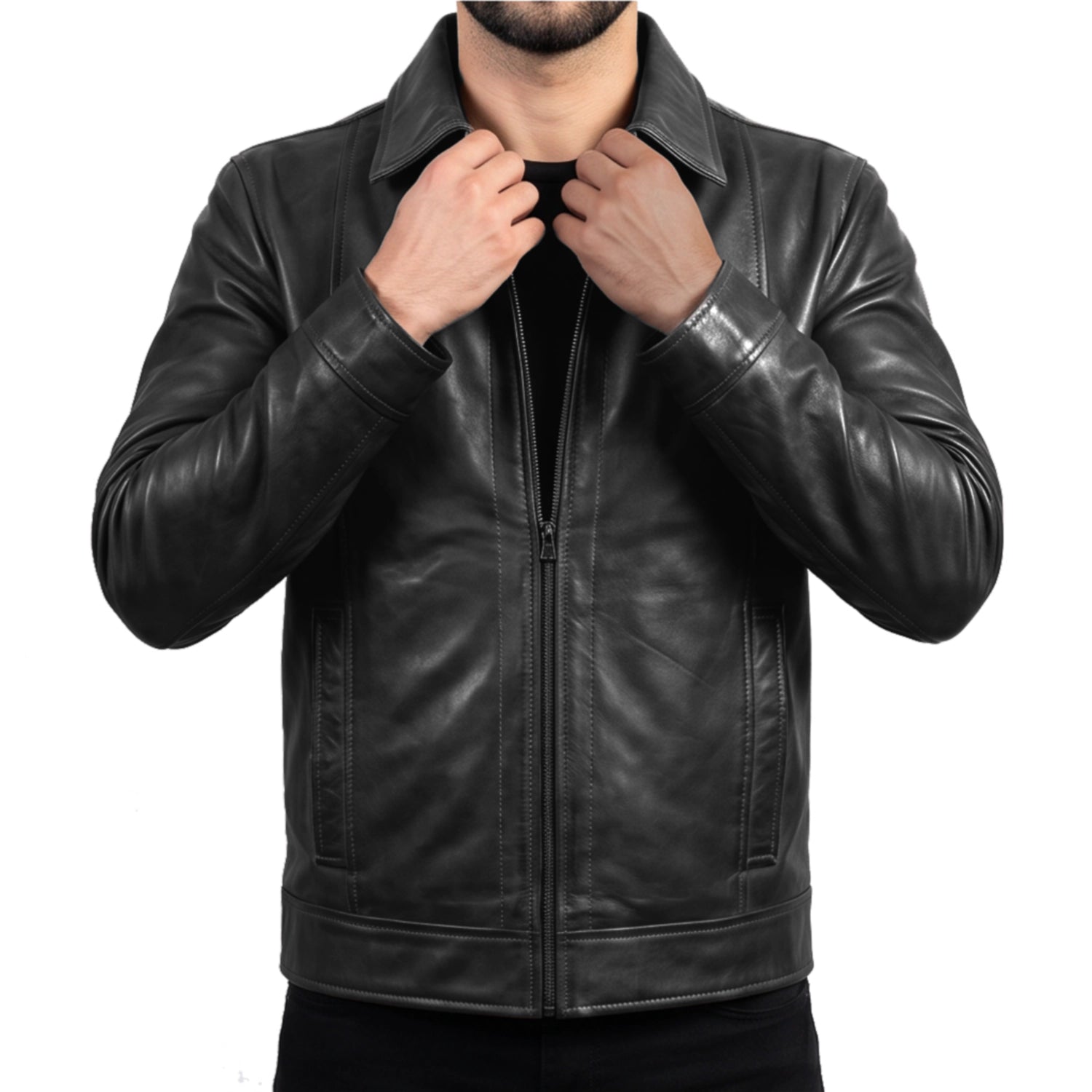 Black Leather Jacket for Men