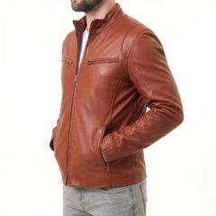 Tan - Brown Leather Jacket