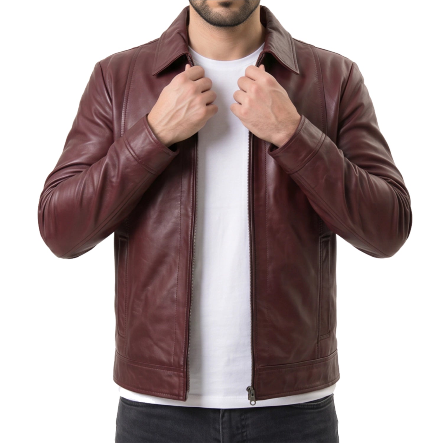 Burgundy Leather Jacket