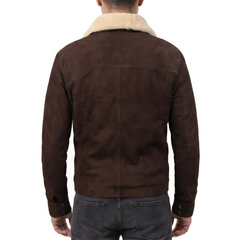 Brown Bomber Suede Leather Jacket