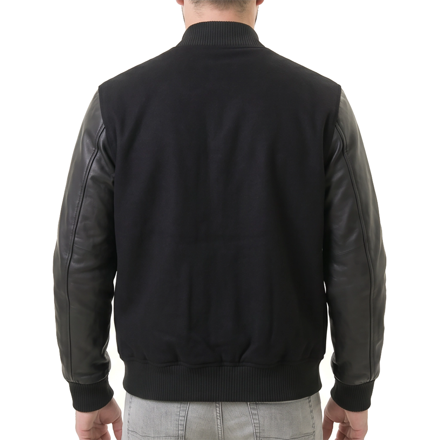 Black Hybrid Varsity Jacket