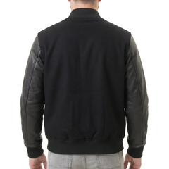 Black Hybrid Varsity Jacket
