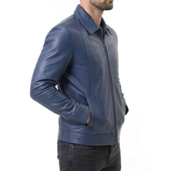 Blue Leather Jacket