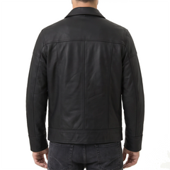 Lavendard Black Biker Leather Jacket