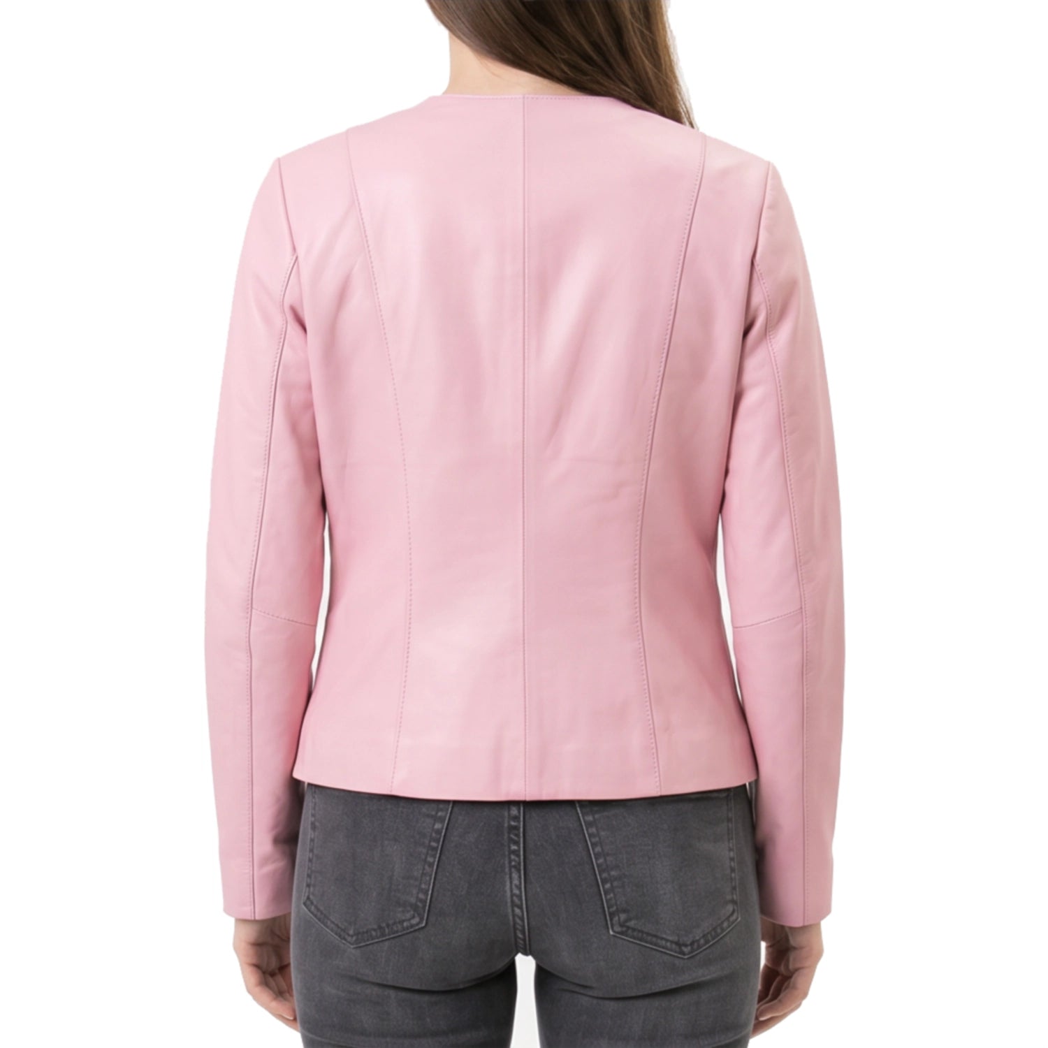 Pink leather jacket