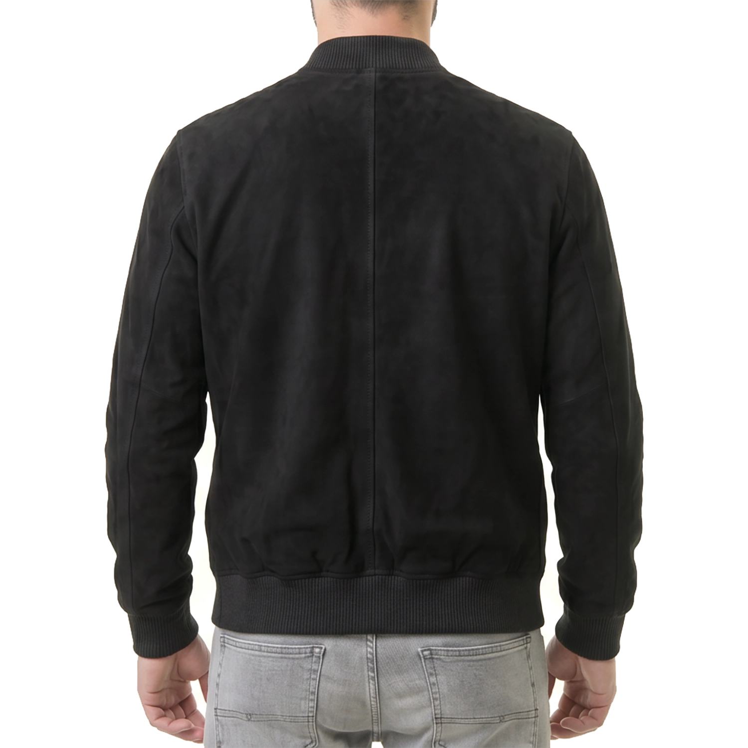 Black Suede Bomber Jacket