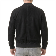 Black Suede Bomber Jacket