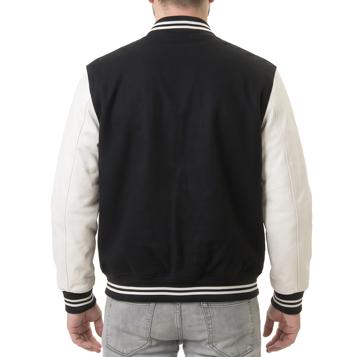 Black & White Hybrid Varsity Jacket