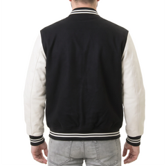 Black & White Hybrid Varsity Jacket