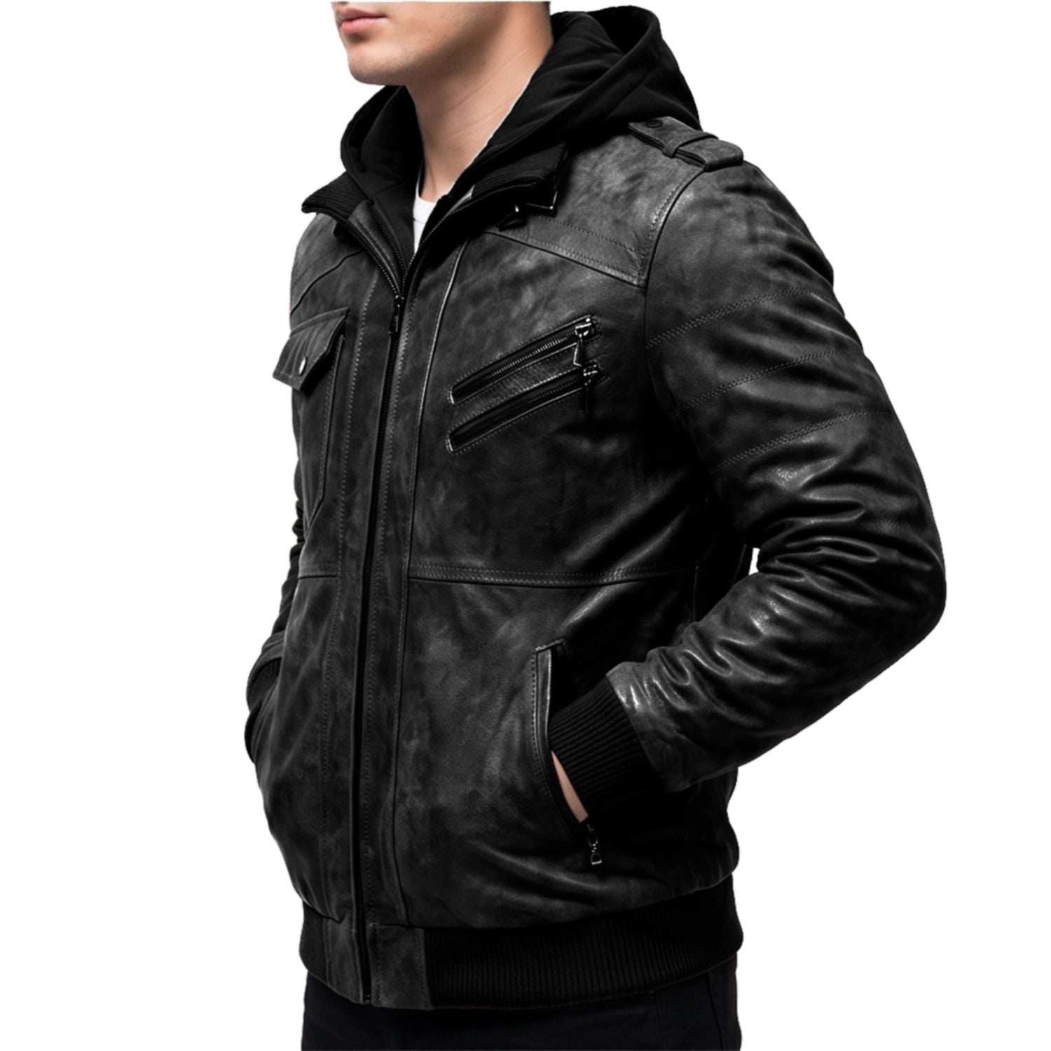 Titan Mens Black Leather