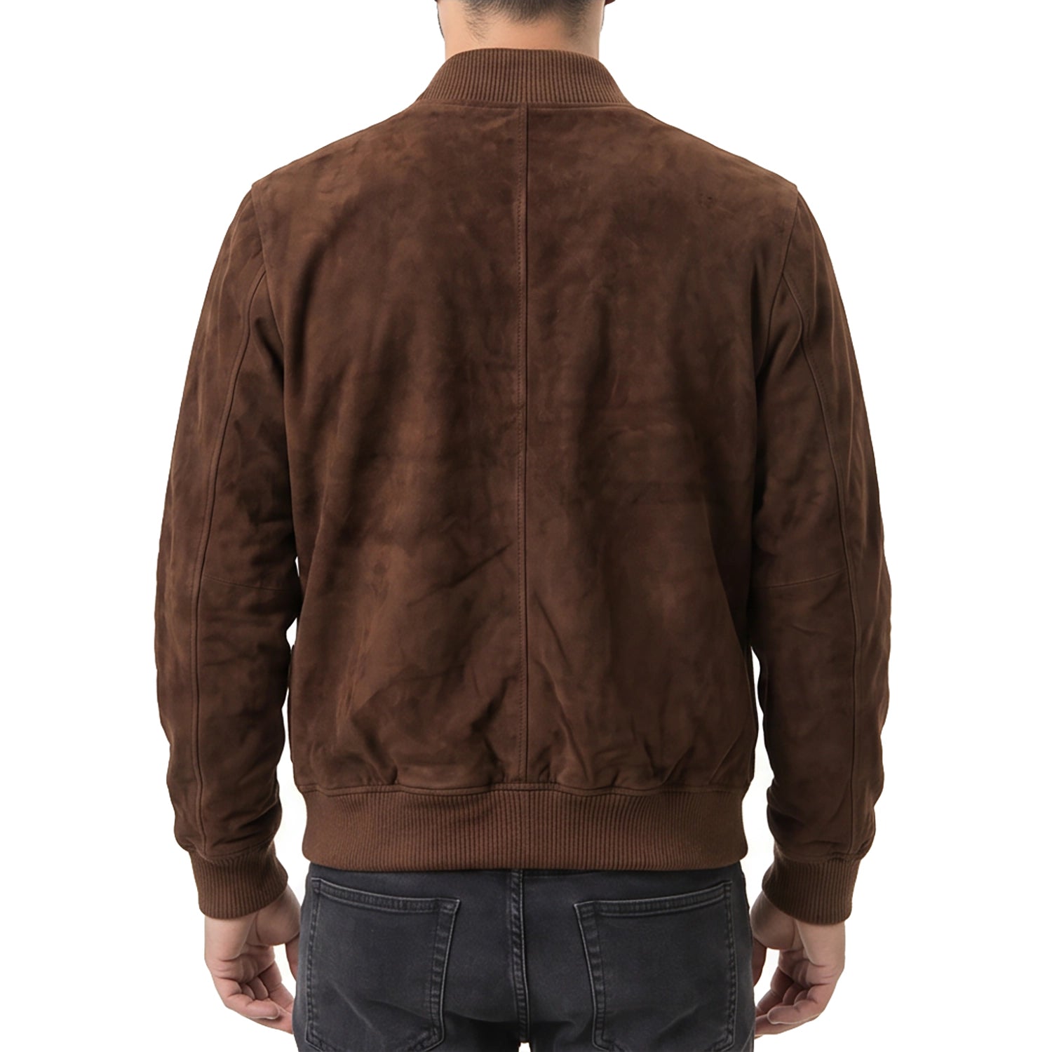 Mocha Suede Bomber Jacket