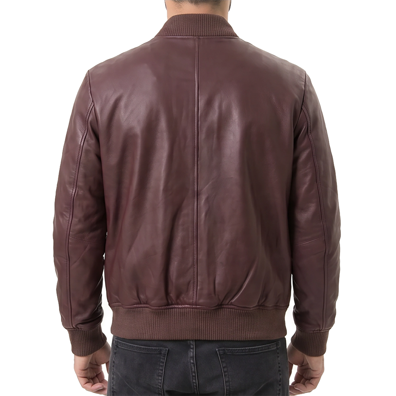 Maroon Suede Bomber Jacket