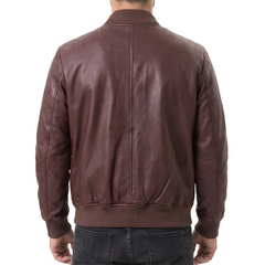 Maroon Suede Bomber Jacket