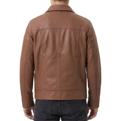 Lavendard Brown Biker Leather Jacket