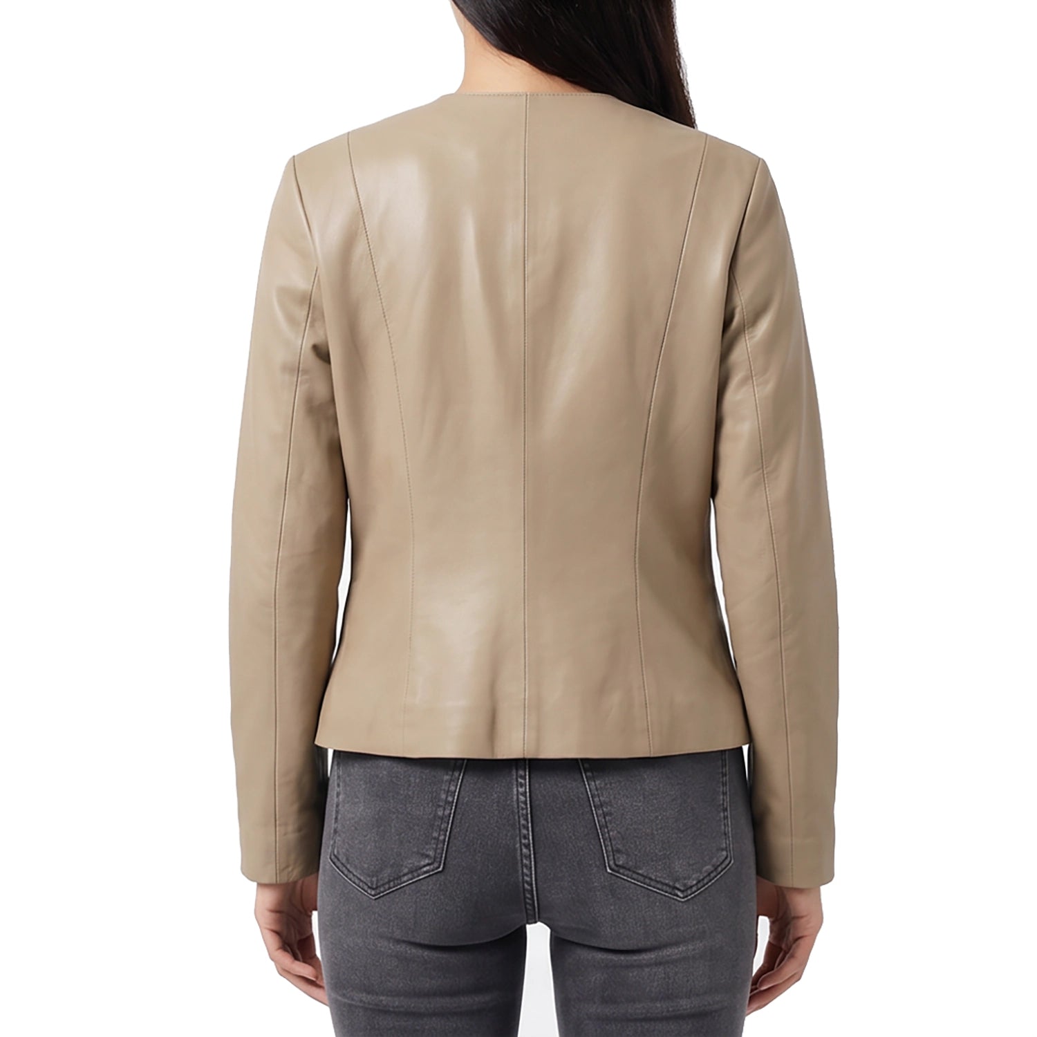 Women's Beige Leather Jacket