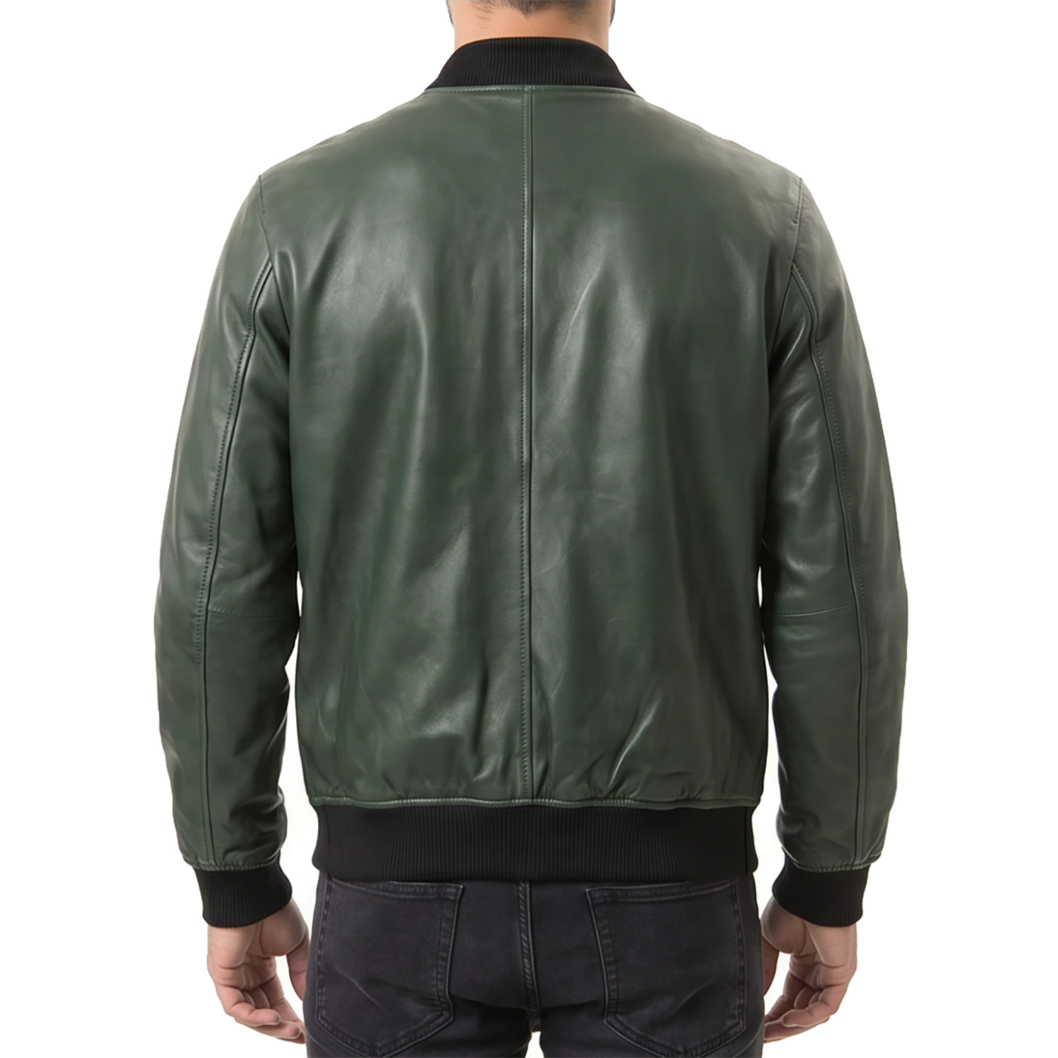 Green Suede Bomber Jacket